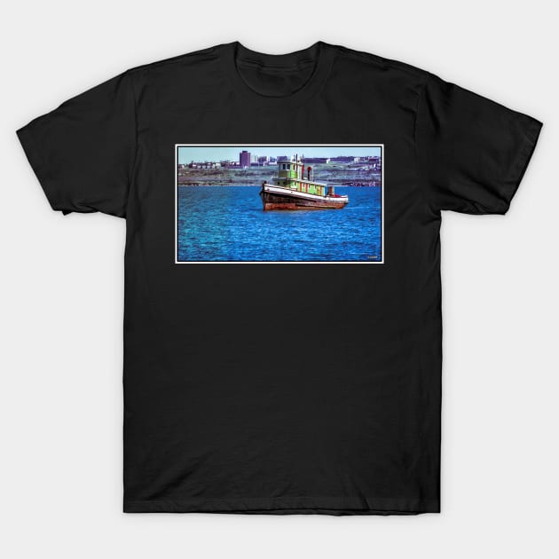 Old Tug Boat Docked in Fairview Cove T-Shirt by kenmo